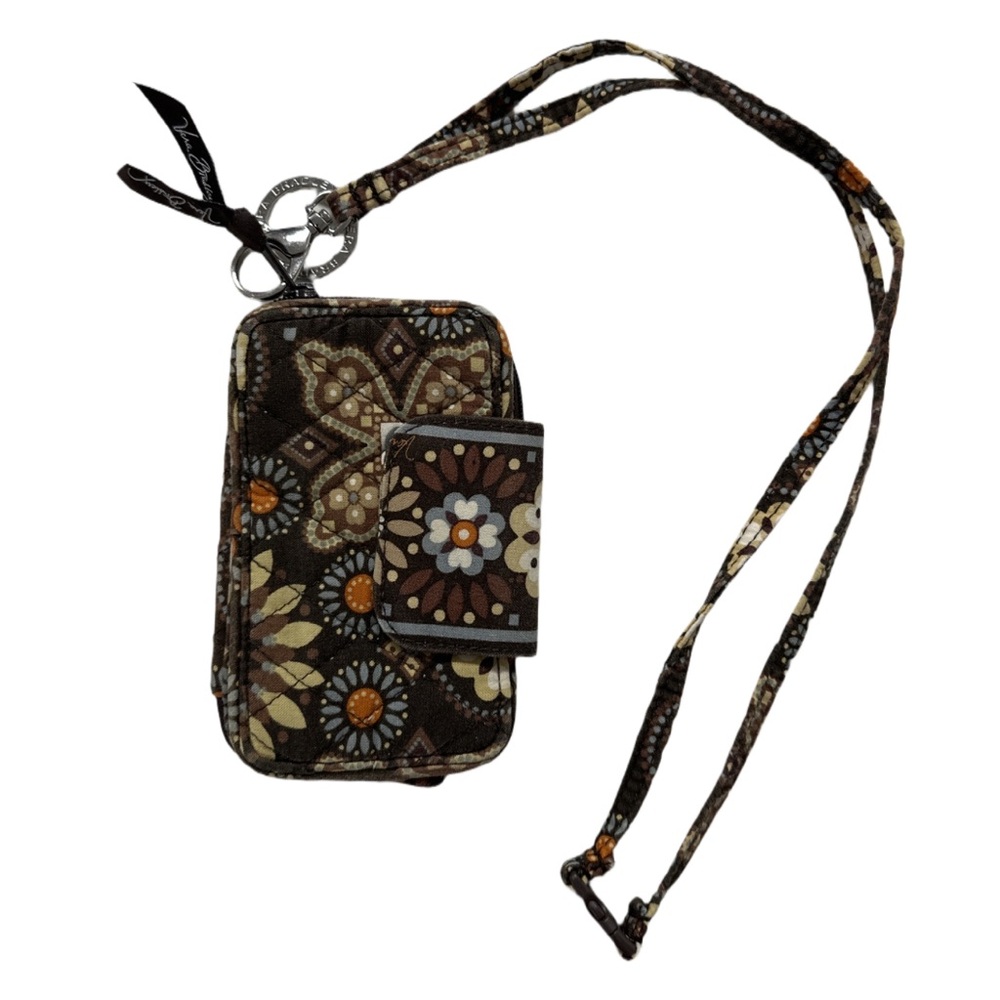 VERA BRADLEY 2pc canyon all in one wristlet wallet + lanyard set.